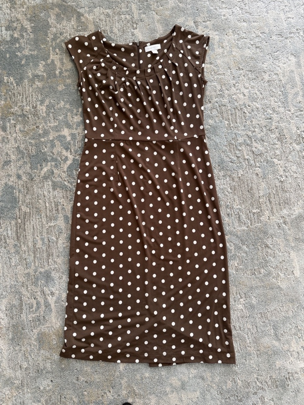 Charter Club Brown and White Polka Dot Midi Dress